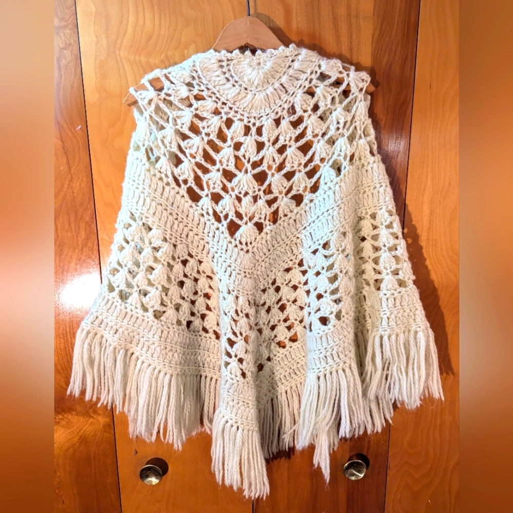 Vintage crocheted shawl